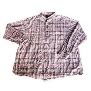 Roundtree & Yorke Pink Plaid Button-Down Mens Size 3XT
